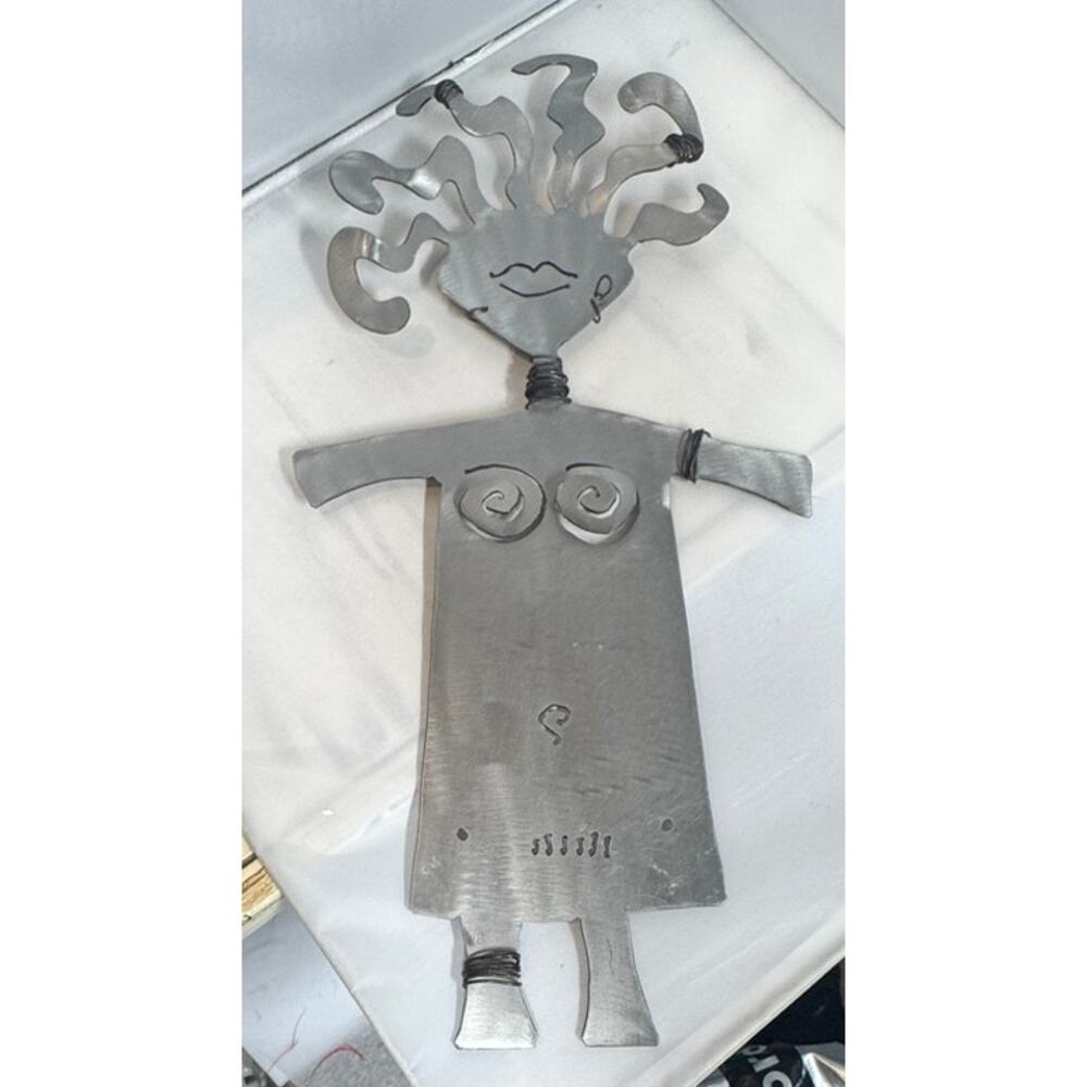 Metal Wall Sculpture Handmade, folk art, garden femine energy 16"